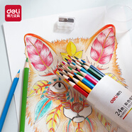 得力彩鉛畫(huà)筆彩色鉛筆專(zhuān)業(yè)畫(huà)畫(huà)套裝成人手繪繪畫(huà)繪圖填色涂色鉛筆學(xué)生幼兒園中小學(xué)美術(shù)用品工具 【24色】+視頻教程+卷筆刀