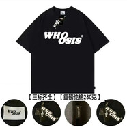 WHOOSIS(不知名)幻影l(fā)ogo夏季純棉短袖t恤寬松休閑男女情侶inS 黑色 經(jīng)典款 重磅280克 S  【100%純棉三標(biāo)齊全】