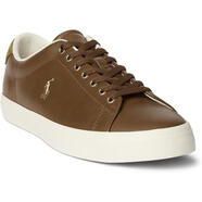 Polo Ralph Lauren男士德訓(xùn)鞋經(jīng)典logo皮革休閑運(yùn)動(dòng)鞋 Tan 40