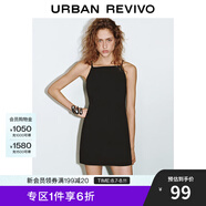 UR2025夏季新款女裝法式氣質(zhì)超短款無袖連衣裙UYY750057 黑色 XS