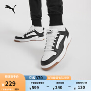彪馬（PUMA）經(jīng)典復古熊貓配色百搭休閑板鞋男女同款REBOUND 369866 白-黑色-16 45
