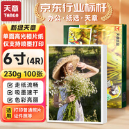 天章 （TANGO）4R 6寸單面高光相片紙 230g名片定制打印相片 彩色照片打印紙  6英寸證件照打印機照相紙 100張/包