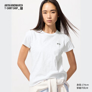 優(yōu)衣庫合作款T2CLASSIC女裝竹節紗T恤短袖anya合作小眼睛477507 00 白色 XS 150/76A