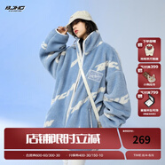 BJHG不計后果冬美式加厚仿羊羔絨棉服男潮寬松保暖毛絨情侶棉衣外套女 藍(lán)色 XL