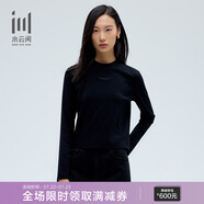 水云間·SHUI YUN JIAN女裝 圓領(lǐng)套頭簡約黑色休閑長袖打底T恤2025春季新款 黑色 M