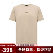 雨果博斯（HUGO BOSS）BOSS男裝t恤男商務(wù)休閑男裝上衣棉質(zhì)短袖簡約logo款短袖T恤 卡其色（50502173） 3XL （220-240斤）僅供參考