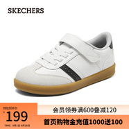 斯凱奇（Skechers）潮流男童魔術(shù)貼休閑運(yùn)動鞋中大童405731L 白色/黑色/WBK 34