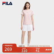 FILA斐樂官方女裝短袖T恤女夏季舒適經(jīng)典針織短袖小熊t上衣潮流時(shí)尚 瓏臨粉-F11W329117F L （170/88A/L）