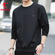 喬丹衛(wèi)衣男春秋季圓領(lǐng)寬松針織套頭衫休閑上衣長(zhǎng)袖打底外套跑步運(yùn)動(dòng)服 369黑色（店長(zhǎng)推薦） XL /180