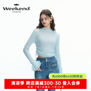 卓雅周末（JORYA weekend）森林兔party丨24秋新品綁帶收腰半高領(lǐng)綿羊毛打底針織衫Q240631Z 冰河綠 S