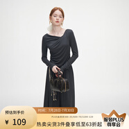 范思藍恩秋季設(shè)計感針織T恤半身裙時尚套裝女秋裝新款慵懶高腰半身裙女 深灰色（半身裙） M