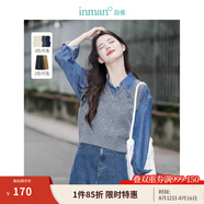 茵曼（INMAN）針織馬甲女老錢風(fēng)V領(lǐng)薄2025秋冬女裝新款學(xué)院風(fēng)內(nèi)搭毛衣上 蒼灰色 S