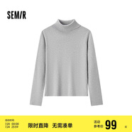 森馬（Semir）森柔毛衫|毛衣女基礎(chǔ)款高領(lǐng)緊身2024冬季純色套頭衫109724107011