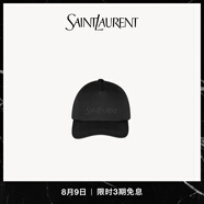 YSL圣羅蘭【禮物】男女同款SAINT LAURENT華達呢棒球帽黑色 黑色 57