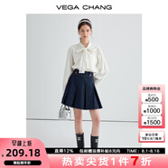 VEGA CHANG時(shí)尚套裝女2025年春秋季新款小香風(fēng)背心裙+系帶襯衫休閑兩件套 蕾絲白（襯衫） L