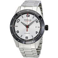 萬(wàn)寶龍（MONTBLANC）男士自動(dòng)機械表 銀盤(pán)不銹鋼腕表輕奢經(jīng)典復古表盤(pán)送老公禮物 initial