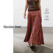 Massimo Dutti秋季新品2025女裝 復(fù)古優(yōu)雅高級(jí)感純棉裙子百褶半身裙 05235530 桔紅色 紅橙色 S (36) (165/66A)尺碼偏大