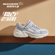 Skechers斯凱奇兒童鞋復古運動(dòng)鞋秋冬女童鞋新緩震跑步鞋303967L/405304L 男童/淺灰色/LTGY 33