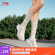 李寧凌波丨休閑慢跑鞋女鞋25夏季新款時尚透氣舒適輕盈簡約回彈運動鞋 【凌波】白/紫(018)-4 劉詩雯同款 38