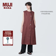 無(wú)印良品（MUJI） 女式 麻混 彈力 背心連衣裙 女裝裙子夏季背心裙  BC2IHC4S 棕色 M (160/84A)