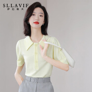 薩拉維夫POLO小尖領(lǐng)純色短袖T恤女2025夏季新款簡(jiǎn)約時(shí)髦洋氣百搭優(yōu)雅氣質(zhì) 蜜瓜色 XL [110-125斤]