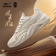 鴻星爾克（ERKE）鳳求凰2男鞋2025秋冬新款皮面防水跑步鞋男軟底增高運動(dòng)休閑鞋子 暖霧灰 43