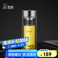 希諾（HEENOOR）雙層玻璃杯男士商務(wù)高檔車載透明水杯辦公家用泡茶杯子XN-9102