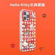 PopSockets【零食天堂·手機殼】Hello Kitty合作蘋(píng)果手機殼磁吸iPhone16promax手機保護全包鏡面透明手機殼 Hello Kitty文具圖鑒【透框】 iPhone 14