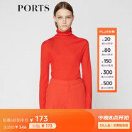 PORTS寶姿商場(chǎng)同款 秋季女裝簡(jiǎn)約高領(lǐng)羊毛套頭針織衫LA9K455JKW001 南瓜橙 XS