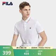 斐樂(lè)（FILA）官方男子針織短袖POLO衫夏季商務(wù)翻領(lǐng)針織衫舒適短袖T恤上衣 標(biāo)準(zhǔn)白-WT L 175/96A