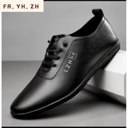 FR.YH.ZH振驪男鞋店2025新款春秋皮鞋男黑色休閑棉鞋軟底軟面男鞋 【黑色-556】 38