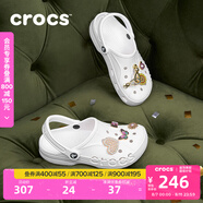 卡駱馳crocs洞洞鞋貝雅男鞋女鞋輕便耐磨一腳蹬拖鞋休閑鞋|10126 白-100 40 (250mm)