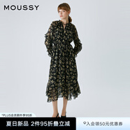 moussy 【歐陽娜娜同款】女裝新款度假連衣裙028GAH30-6140 025花紋黑色 S 00001