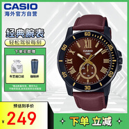 卡西歐（CASIO）手表 VD200系列 商務防水皮帶男表指針手表 MTP-VD200BL-5BUDF