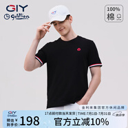 G|Y goldlion金利來GY【純棉】短袖T恤男2025夏季新款時(shí)尚休閑圓領(lǐng)體恤上衣 黑色 2XL