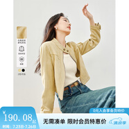 梵希蔓黃色美式復古短外套女2025年春季新款小個子拼接設計感上衣 M5675 黃色 M