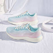 李寧女鞋輕逸休閑慢跑鞋女子2025新款舒適透氣反光運動(dòng)鞋 盈粉色/淺晴藍-3 36