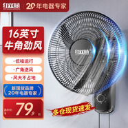 紅雙喜（RED DOUBLE HAPPINESS）壁扇掛壁式電風(fēng)扇餐廳輕音壁掛墻壁搖頭掛式風(fēng)扇節能宿舍電扇辦公室車(chē)間強勁風(fēng)ZM 16英寸牛角葉機械款