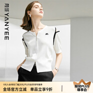 顏域（YANYEE）圓領(lǐng)白色針織衫時(shí)尚職業(yè)女裝2024年夏季新款女士上衣拉鏈開衫 白色1 M 38