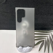 萬浮生適用三星S24手機殼s23ultra無邊框磨砂半透明白硬殼半包s22ultra 無邊框硬殼【透黑膚感】 華為榮耀6 plus