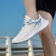 李寧（LI-NING）跑鞋男鞋運(yùn)動(dòng)鞋春秋款透氣舒適跑步鞋輕質(zhì)百搭運(yùn)動(dòng)休閑鞋子 云霧白/青山黛（網(wǎng)面）071-3 43.5