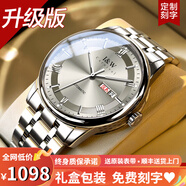 I&W CARNIVAL HWGUOJI瑞士品牌IW手表男機(jī)械表防水超薄男士手表進(jìn)口機(jī)芯全自動商務(wù)男表 升級版銀邊灰面|性能提升|終身保