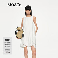MO&Co.連衣裙2025夏新品天絲亞麻度假風鏤空繡花A字小白裙MBE2DRS103 本白色 L /170