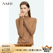AMII2025秋冬新款簡(jiǎn)潔通勤基礎(chǔ)款百搭半高領(lǐng)修身毛衣女顯瘦長(zhǎng)袖上衣 咖色 M (160)