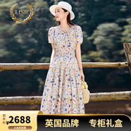 LISM輕奢國際高檔品牌純棉連衣裙高級感2025夏季新款法式氣質小碎花女 蘭花 品質升級版 L 建議105-115斤