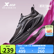 特步（XTEP）【氫風7.0】跑步鞋男新款三重透氣科技輕盈舒適通勤慢跑鞋女 黑色【黑騎風】-女 35