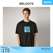 巴魯特（Brloote）印花短袖T恤男漸變圖案百搭體恤夏裝 黑色 170/90A