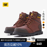 CATCAT卡特男士休閑工鞋經(jīng)典牛皮面防滑大黃靴工裝低靴 棕紅 40 