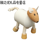 木質(zhì)小動物實木動物玩偶模型玩具兒童森林動物木偶玩具擺件禮物木質(zhì)木制玩具仿真關(guān)節(jié)動物 白羚羊