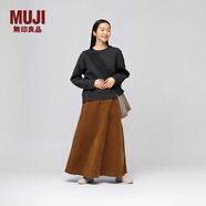 無(wú)印良品（MUJI）女式木棉混燈芯絨寬擺輕便長(zhǎng)裙長(zhǎng)半身裙美拉德女裙子秋冬季 駝色 L (165/70A)